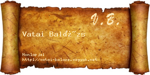 Vatai Balázs névjegykártya